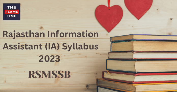 Rajasthan Information Assistant (IA) Syllabus 2023 Rajasthan Suchana Sahayak